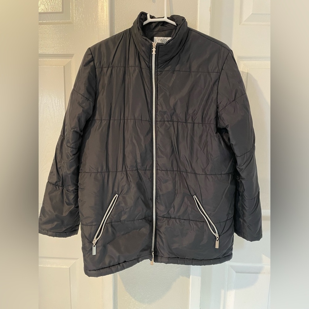 Izod Charcoal Puffer Jacket with Zipper